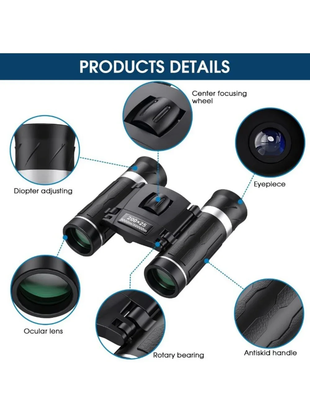 High-Powered Compact Binoculars for Adults & Kids - Waterproof Mini Pocket